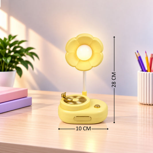Lexton 11-Inch Phonograph LED Table Lamp | Vintage Gramophone Design & Soft Eye-Care Light