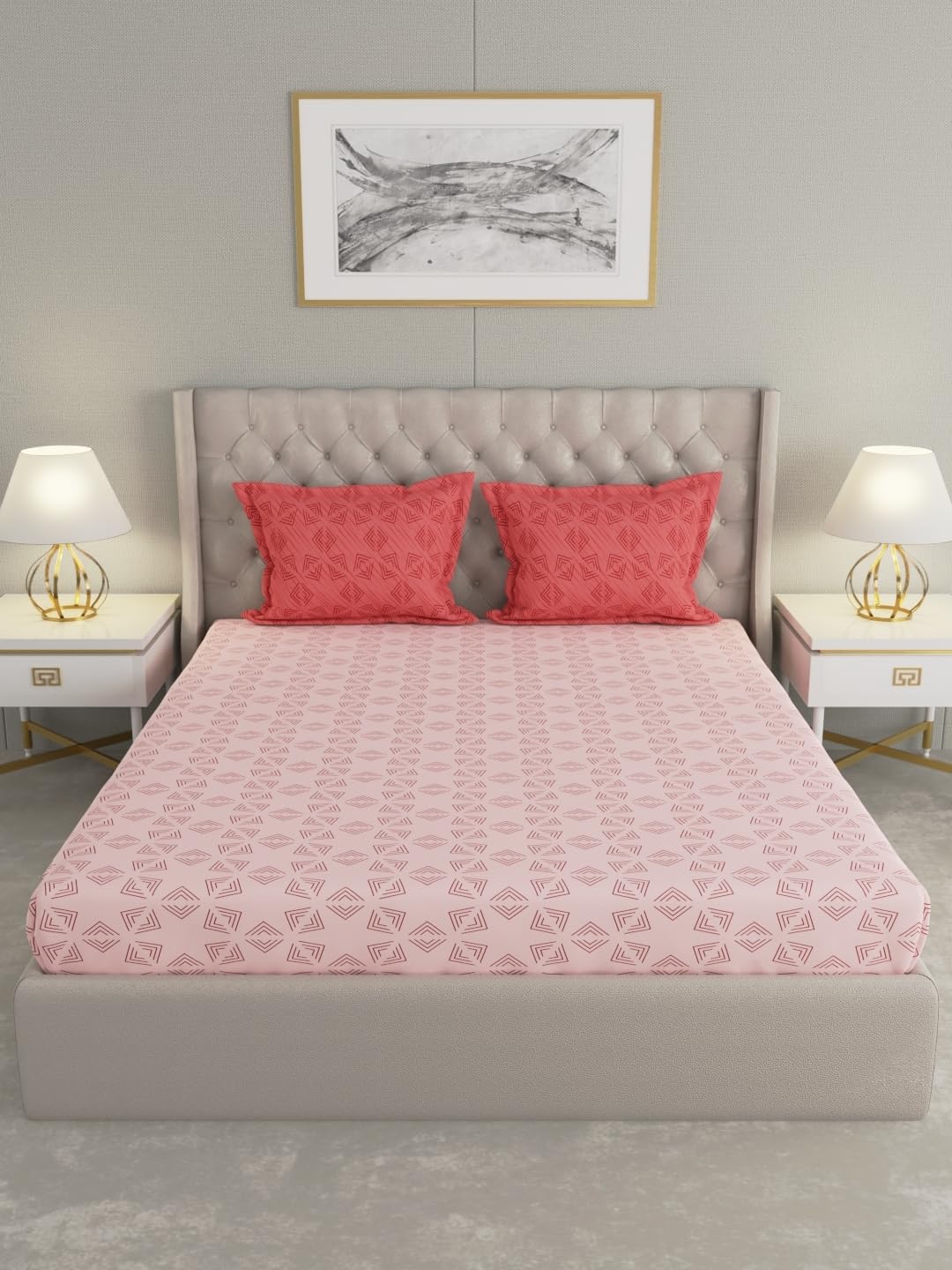Raymond Home 120 TC Cotton Rich Double Bedsheet with 2 Pillow Covers (012348-BF01)