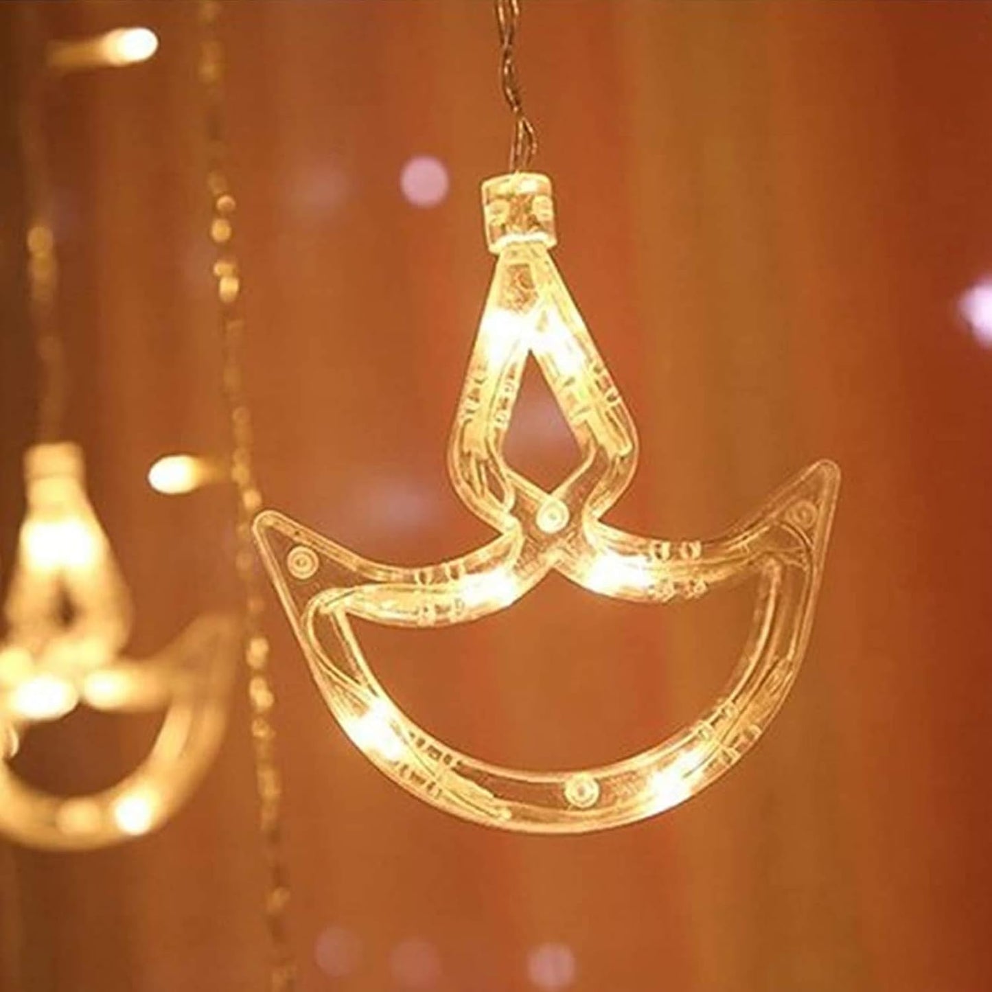 Lexton Decorative Diya Curtain Lights, 6 Big & 6 Small Diya