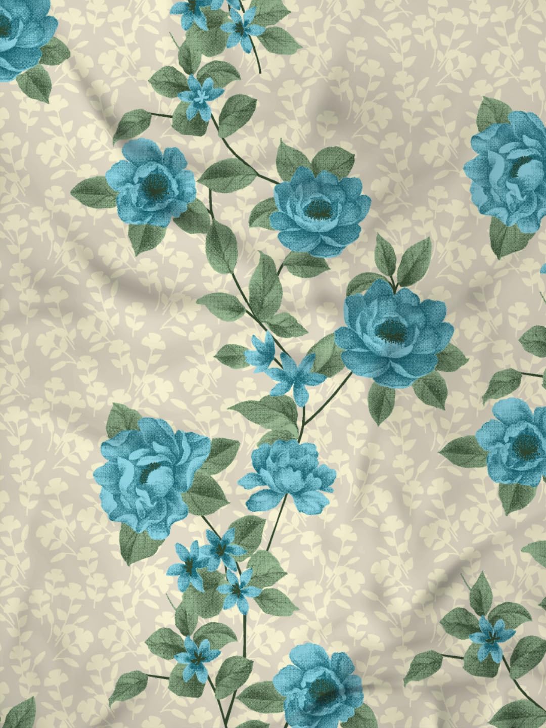 Raymond Home 110 TC Cotton Rich Mystique Double Bedsheet with 2 Pillow Covers (Blue) iCraft by Eagle