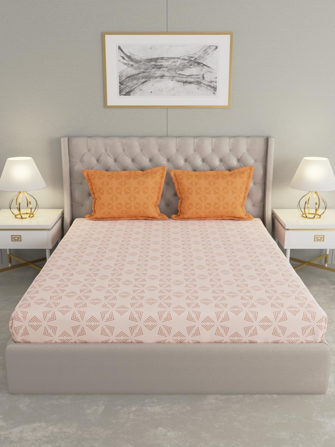 Raymond Home 120 TC Cotton Rich Double Bedsheet with 2 Pillow Covers (012348-BF01)