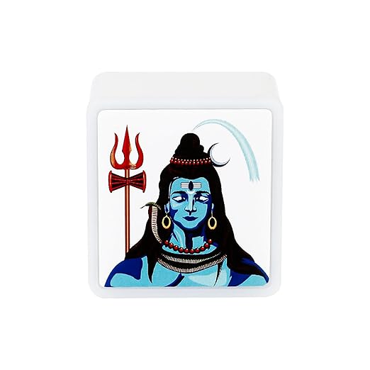 Lexton Shiv Ji Fancy LED Night Lamp with 2 Pin Socket for Spiritual Ambiance, 0.5 Watt, 230v (Warm White, Pack of 1) iCraft by Eagle