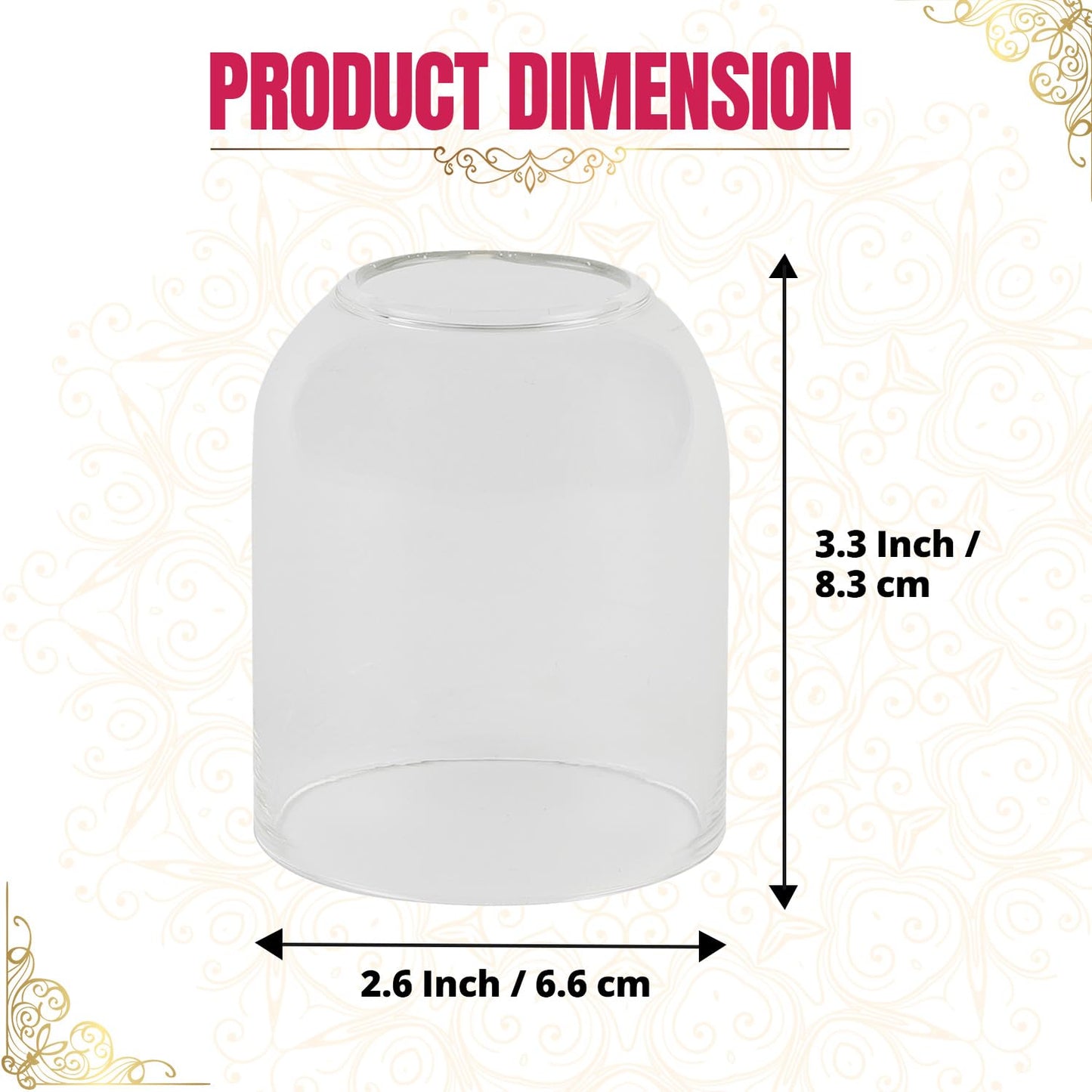 Klassic Curved Glass Diya Shade – Tealight Holder, Pooja & Home Decor