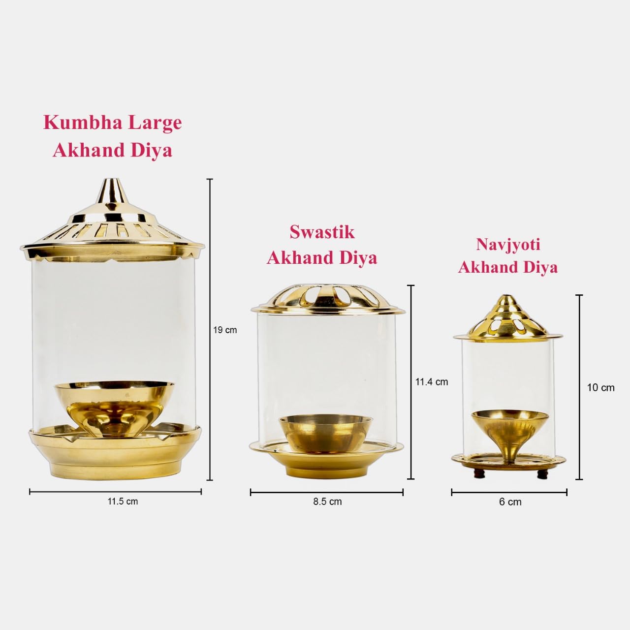 Klassic Swastik Akhand Diya with Borosilicate Glass Shade
