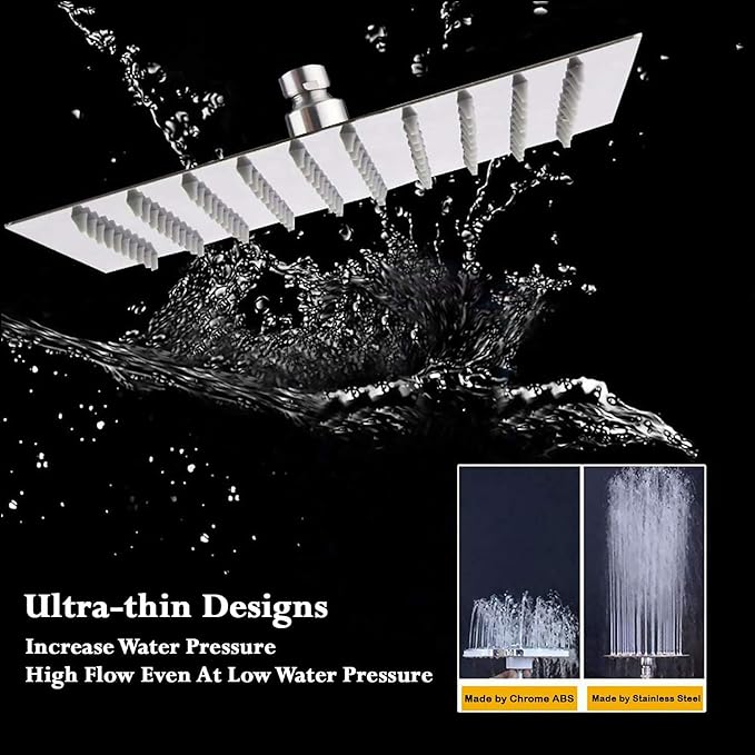 Ocko Stainless Steel Rain Shower | 15-Inch Arm Silver Finish