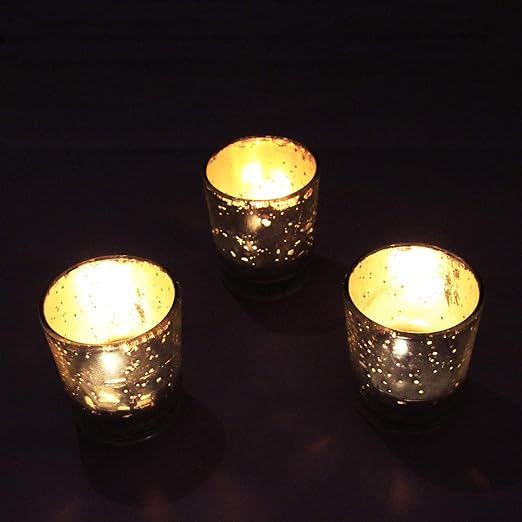iCraft Handcrafted Silver T-Light Candle Holders – Set of 3