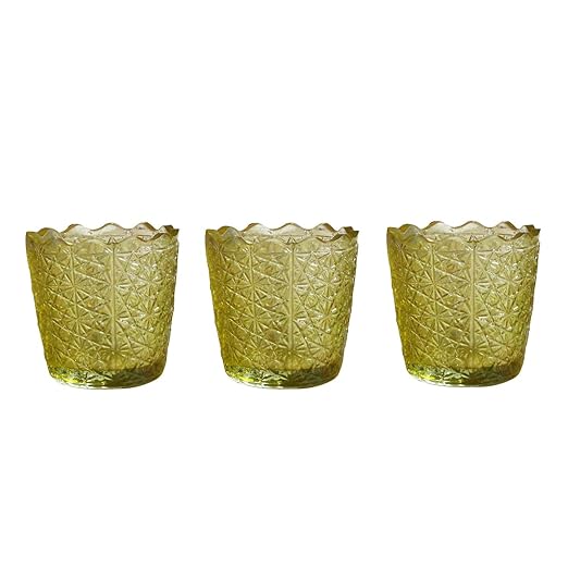iCraft Handcrafted Wavy T-Light Candle Holders – Set of 3