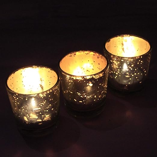 Kinora Handcrafted Silver T-Light Candle Holders – Set of 3