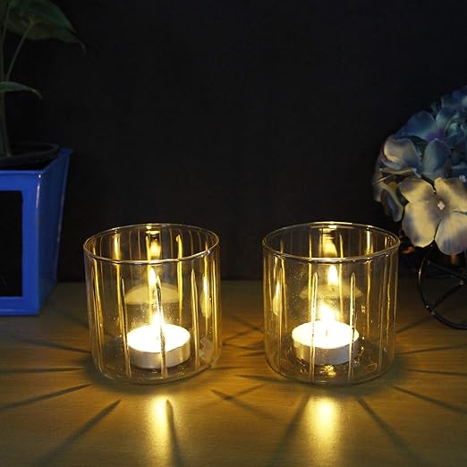 iCraft Handcrafted Golden Spikes T-Light Candle Holders – Set of 2