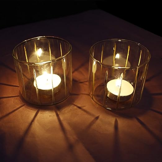 iCraft Handcrafted Golden Spikes T-Light Candle Holders – Set of 2 iCraft by Eagle