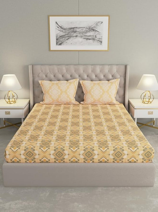 Raymond Home 210 TC Cotton Double Bedsheet with 2 Pillow Covers (012243-BF01) iCraft by Eagle