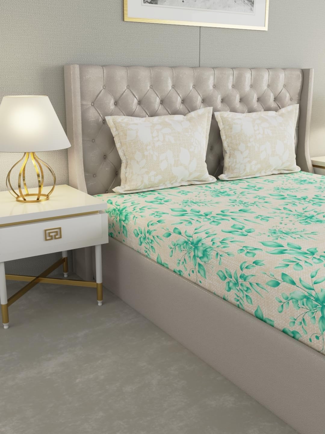 Raymond Home 144 TC Cotton Double Bedsheet with 2 Pillow Covers (012395-BF02)