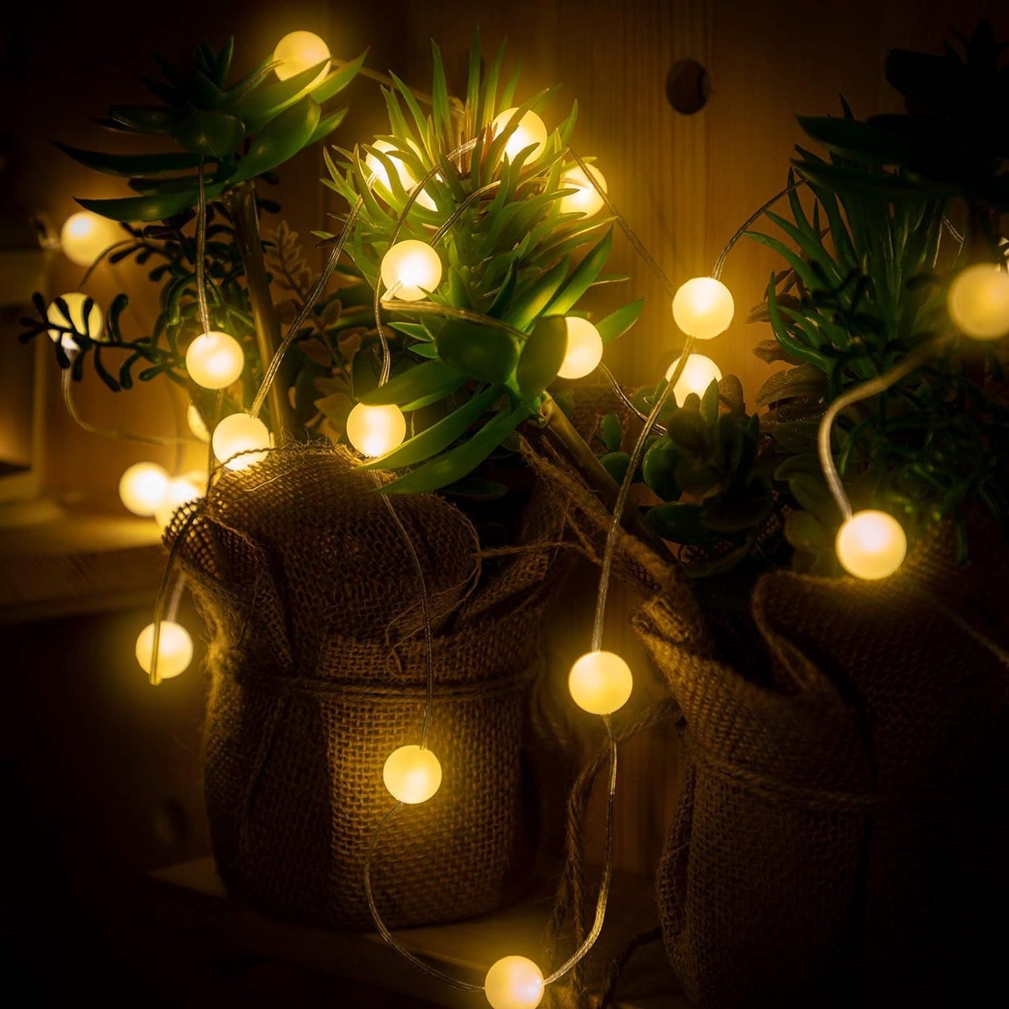 Lexton Milky Ball LED String Lights – 16 Bulbs, Warm White