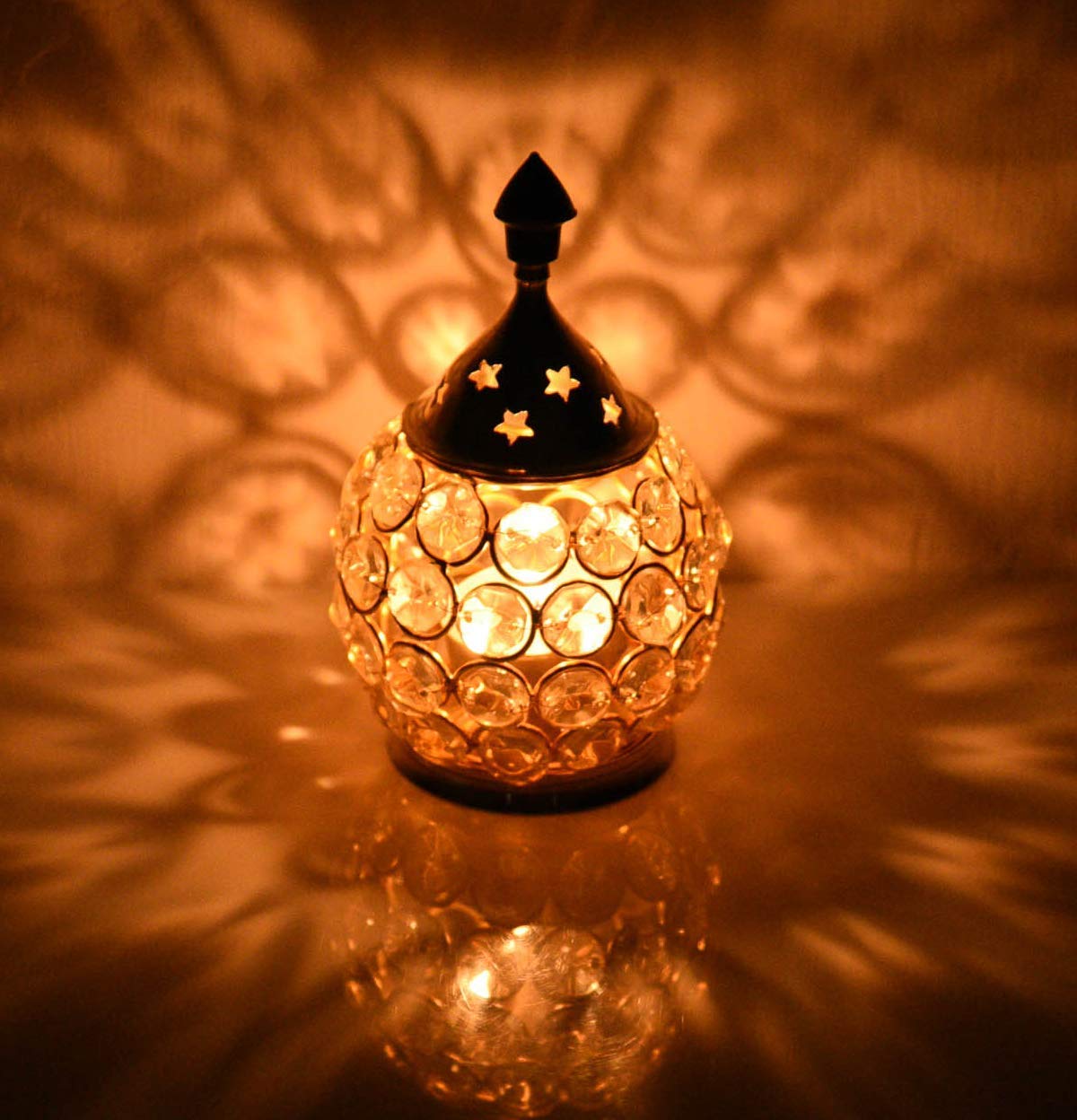 Klassic Brass Crystal Matki Diya – Medium, Golden