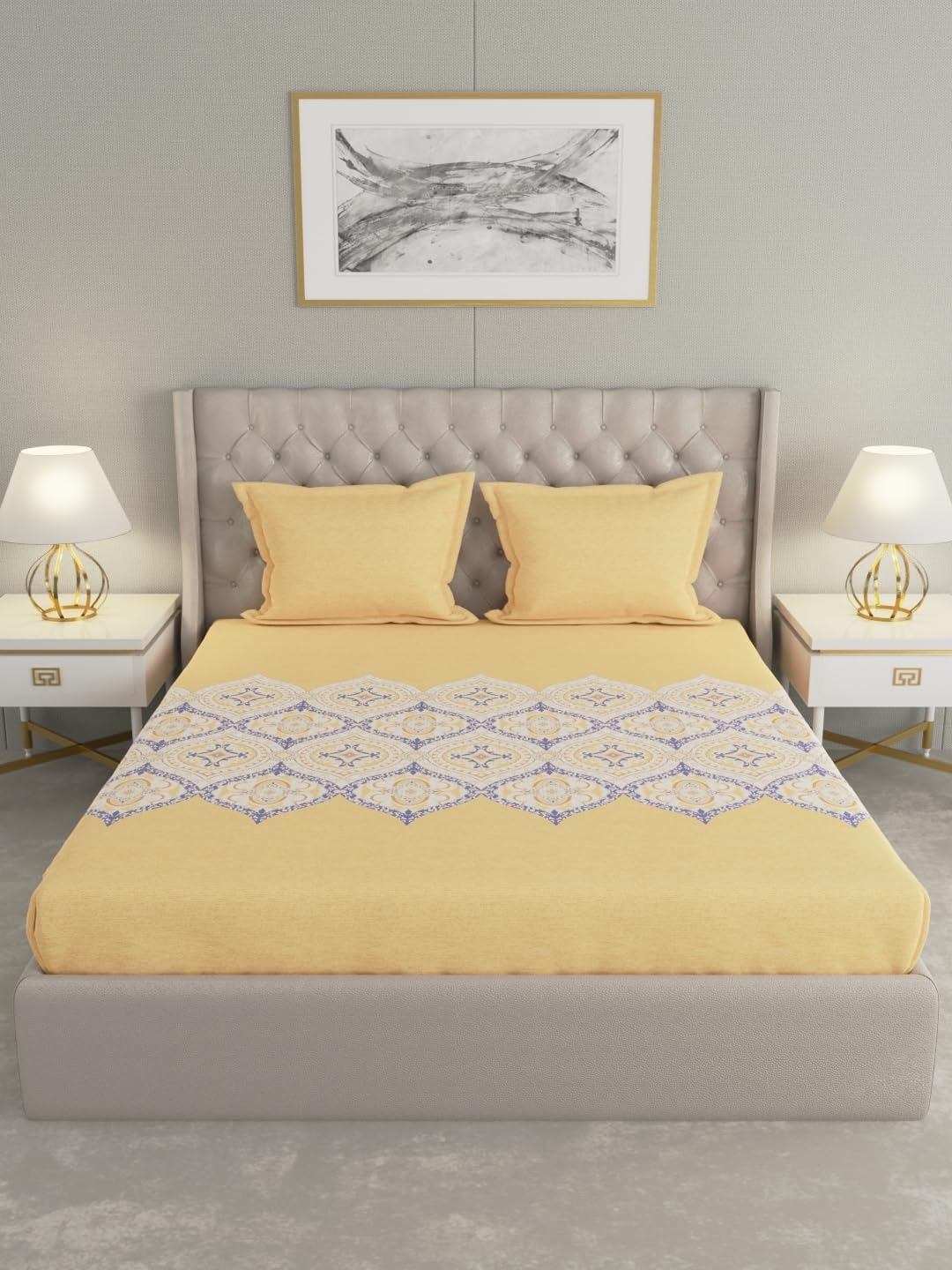Raymond Avenue King Size Double Bedsheet Set – 120 TC, Cotton Rich
