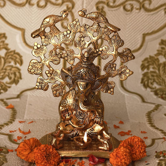 Klassic Goden Lord Ganesh Idol Diya Lamp