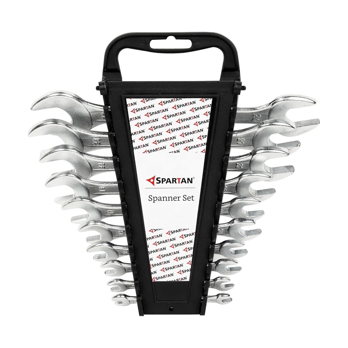 SPARTAN Carbon Steel Open Jaw Spanner Set/Wrench Set/Tool Kit Multipurpose Home Use and Professional Spanners Corrosion Resistant Chrome Plating DOE Jaw Spanners (Silver Set of 10)