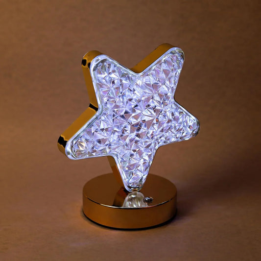 Lexton Star-Shaped LED Nightstand Lamp | Rechargeable, Dimmable, Touch Control - iCraft by Eagle