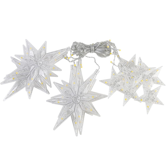 Lexton 5 Star & 5 Snowflake LED Curtain Light – Waterproof, 8 Modes