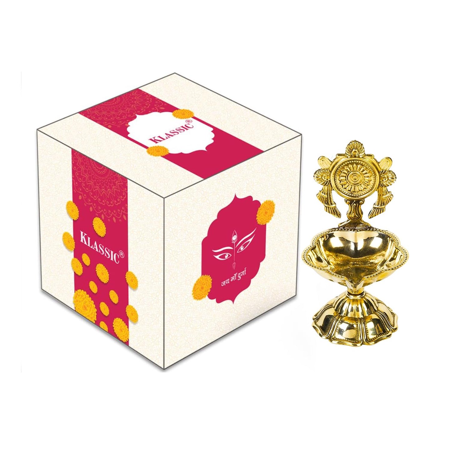 Klassic Elegant Chakra Brass Diya Gold iCraft by Eagle