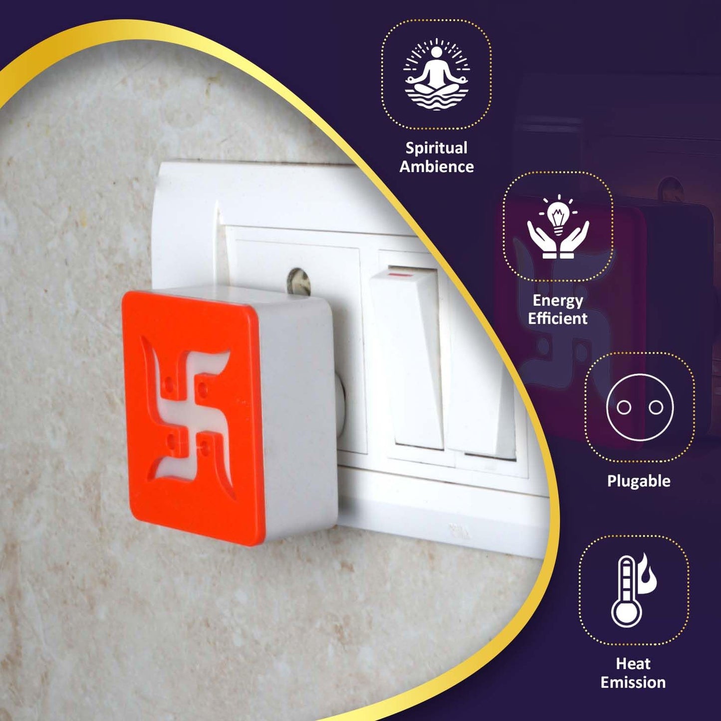 Lexton Swastik LED Night Lamp White