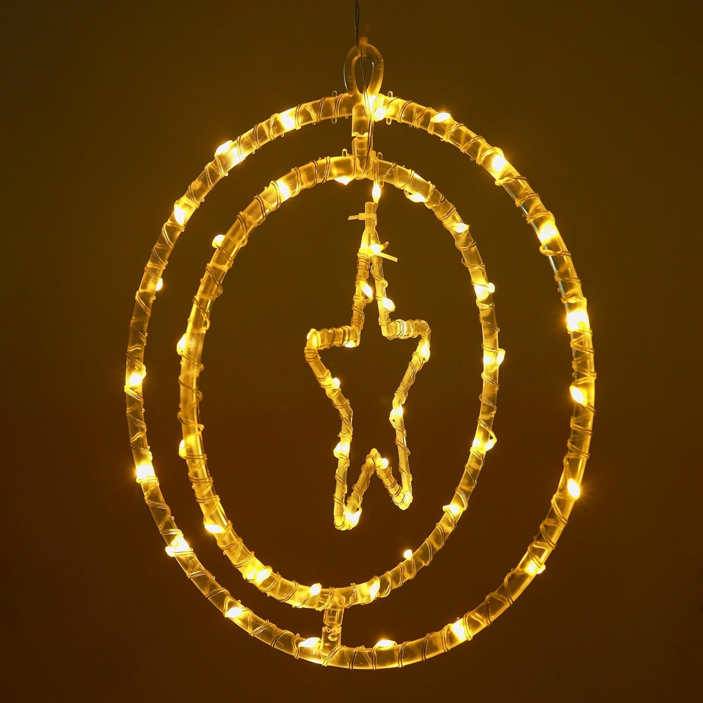 Lexton Star Ring LED Hanging Light, Warm White Decor for Home & Balcony
