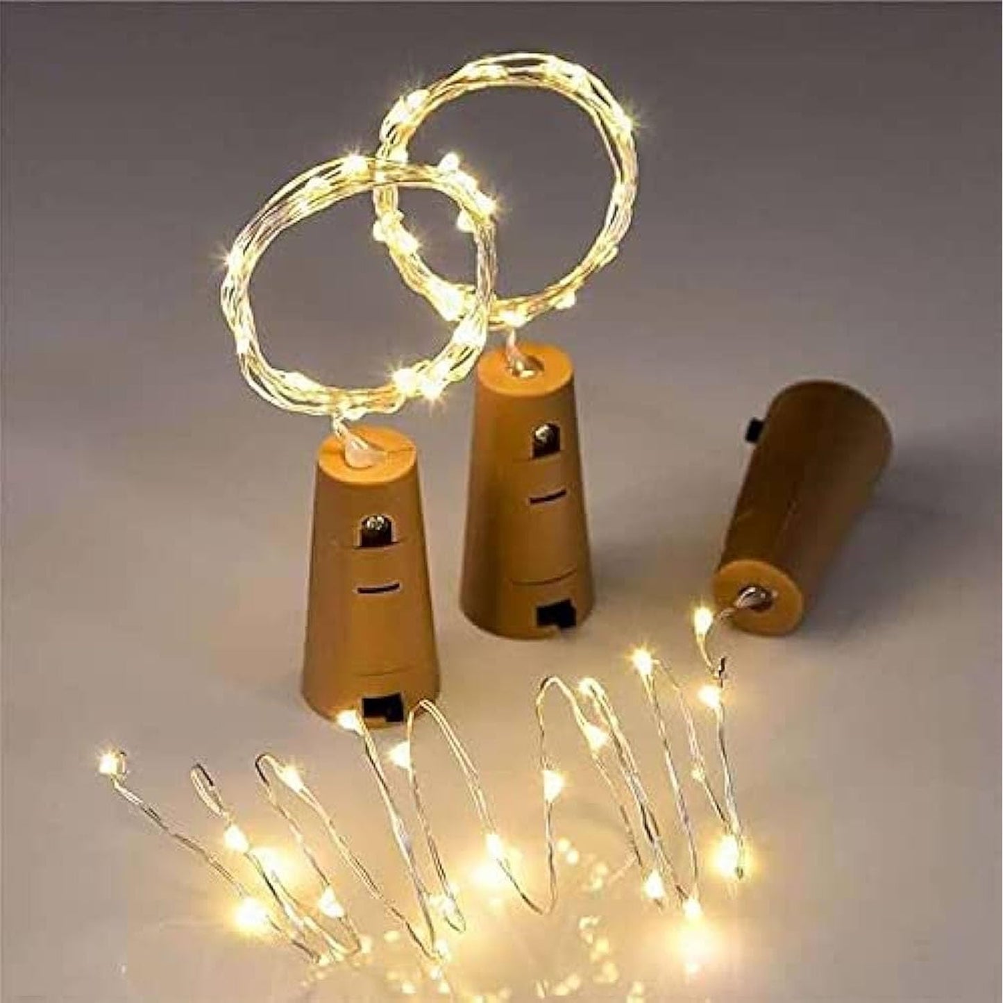 Lexton 20 LED Wine Bottle Cork Lights (Warm White, Pack of 2)