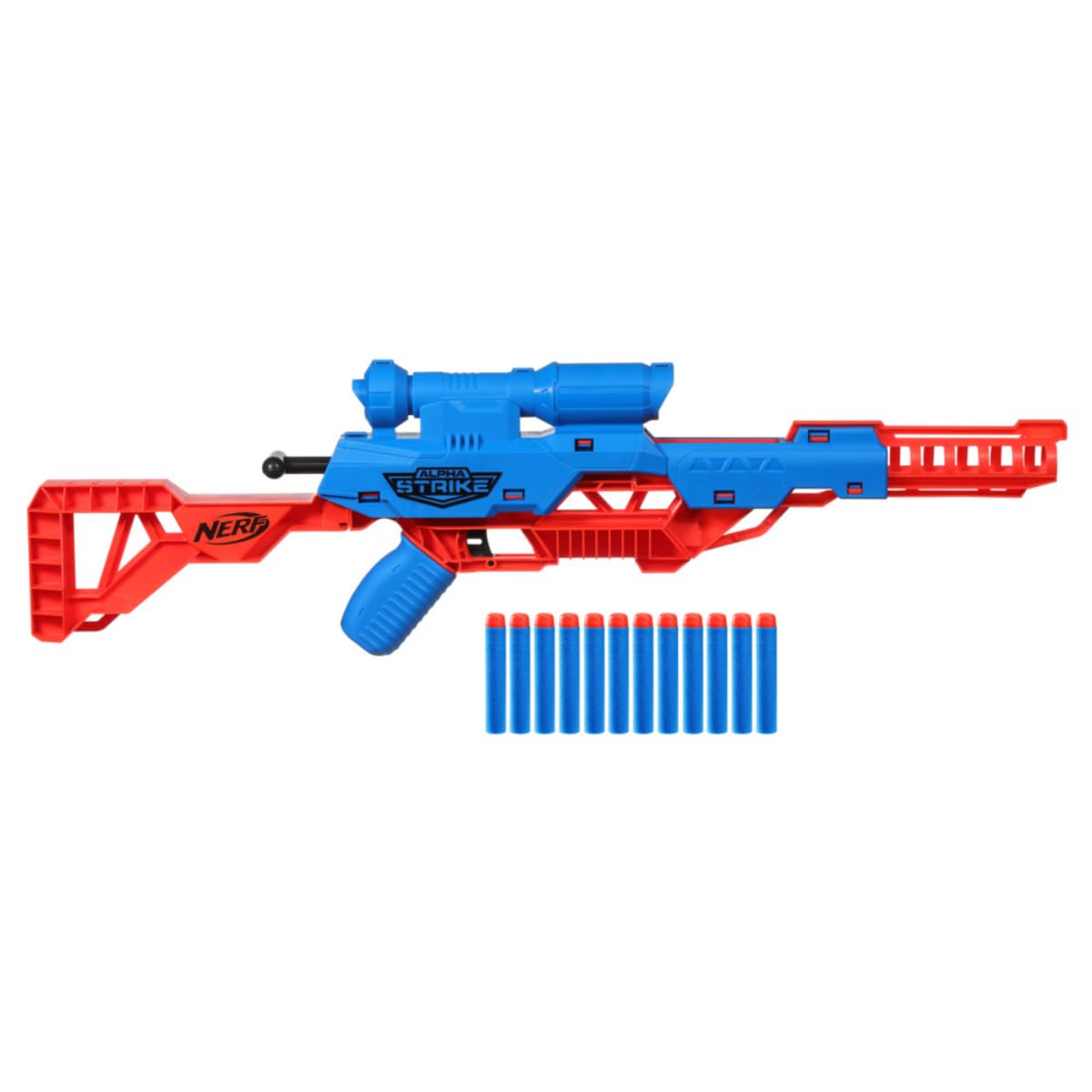 Nerf Wolf LR-1 Blaster – Foam dart blaster with scope, 12 darts, fun for kids. Box damaged, product works perfectly (Box damaged Product Fine) iCraft by Eagle