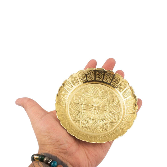 Klassic Small Brass Puja Thali 4 Inch Gold iCraft by Eagle