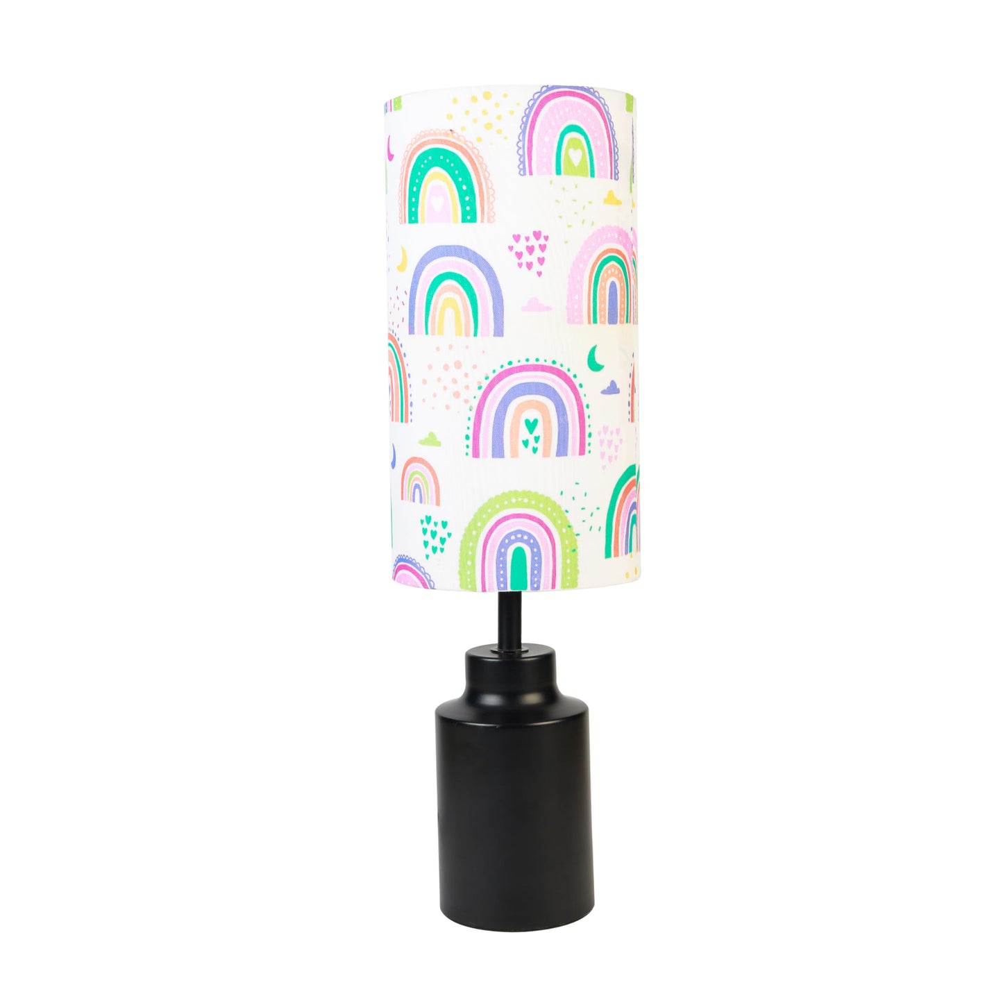 Lexton Rainbow Print Table Lamp | Black Metal Base | Ambient Night Light | Without Bulb iCraft by Eagle