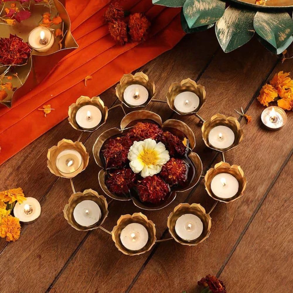 Klassic 9 Lotus Urli Bowl – Antique Metal Home Décor