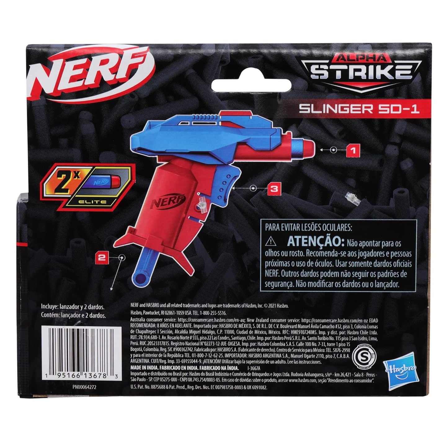 Nerf Alpha Strike Slinger SD-1 Blaster – Single-Fire Foam Dart Toy for Kids