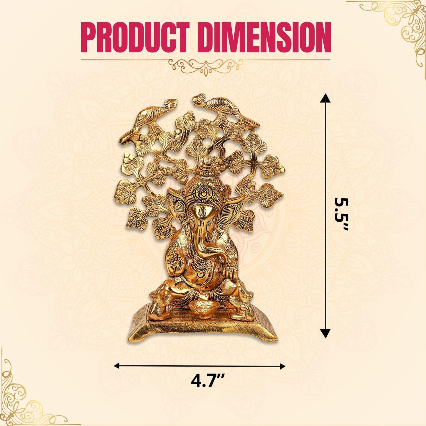 Klassic Goden Lord Ganesh Idol Diya Lamp