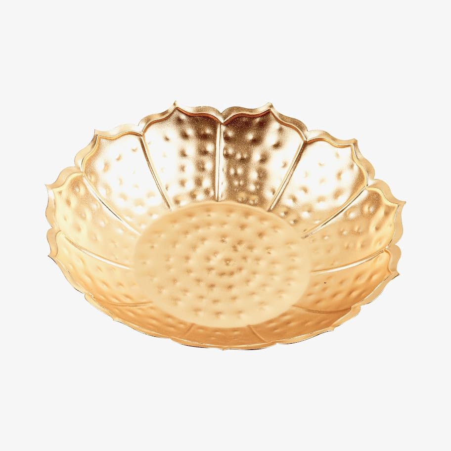 Klassic 12" Floral Urli Bowl – Floating Flowers & Tea Lights, Golden iCraft by Eagle