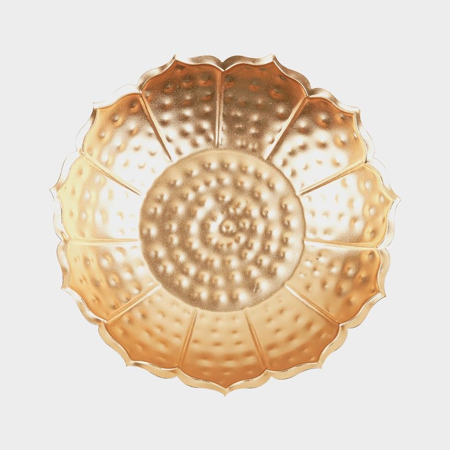 Klassic 12" Floral Urli Bowl – Floating Flowers & Tea Lights, Golden