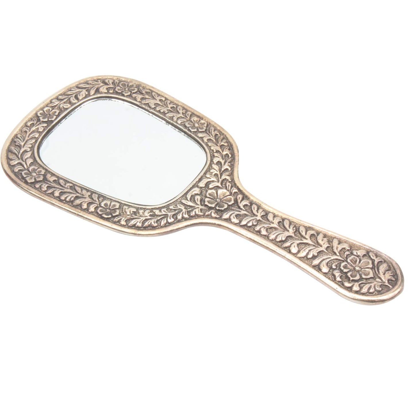 iCraft ICCM01 Hand Carved Metal Hand Mirrors for Home Decorations (Metal, Pack of 1)