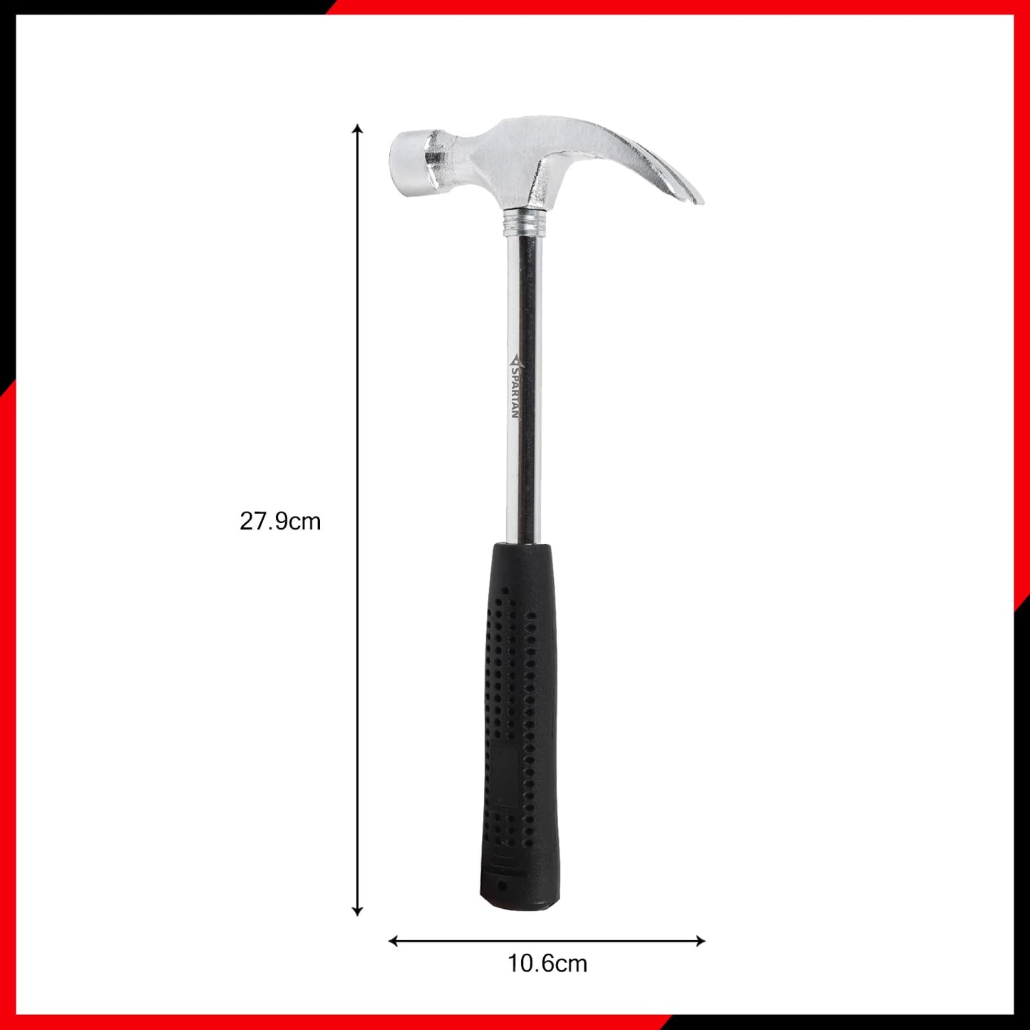 Spartan Curved Claw Hammer Rubber Handle, DIY & Professional Use