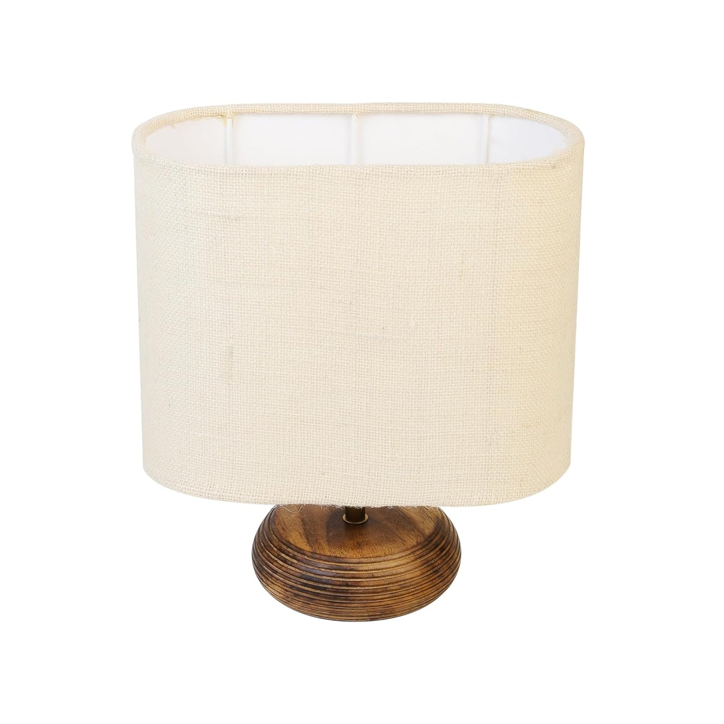Lexton White Jute Table Lamp with Wood Base