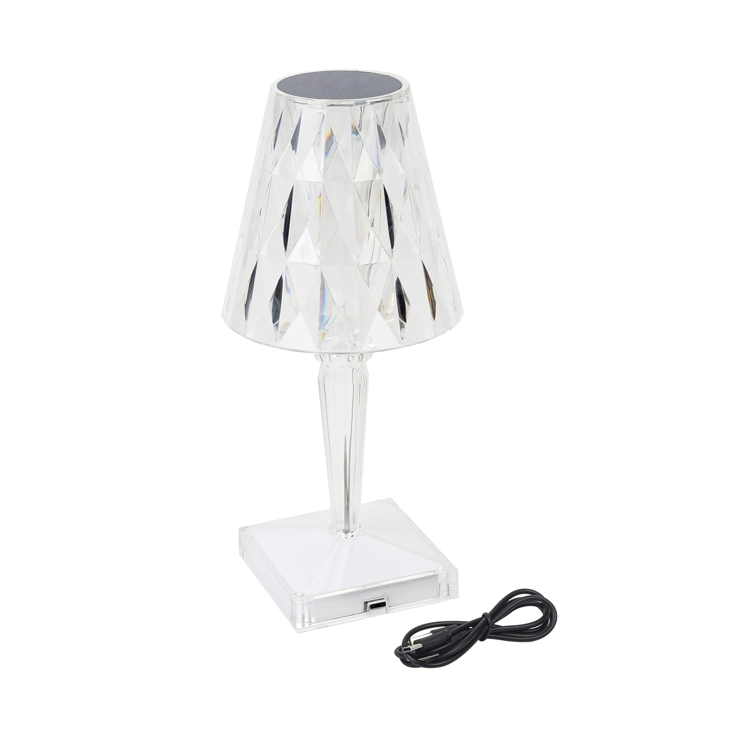 Lexton Diamond Shape Rechargeable Table Lamp (RGB, Touch Control)