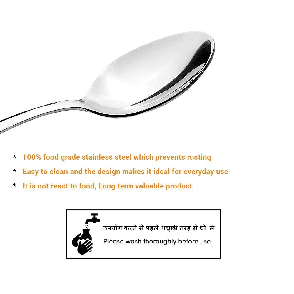 Sorabh DS Stainless Steel Desert Spoon Plain 06 Pcs