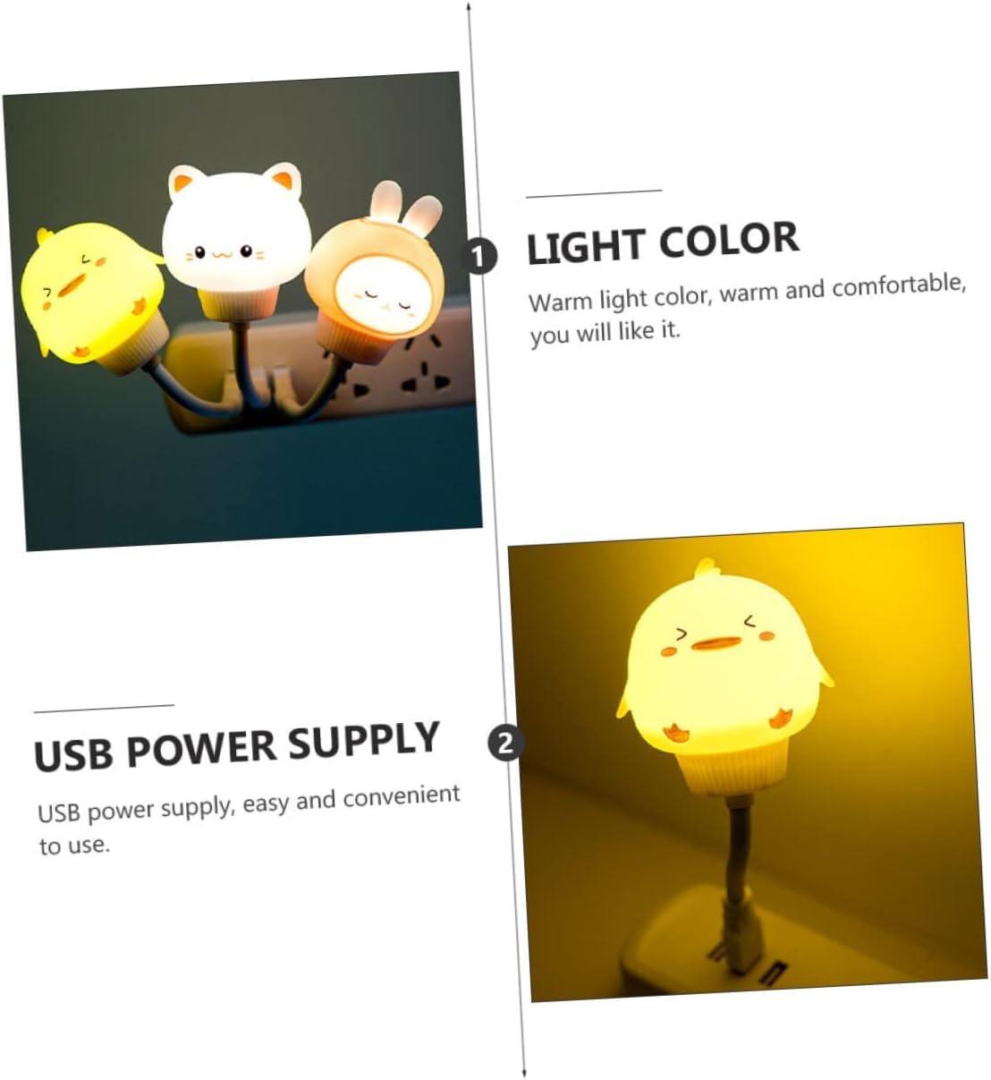 Lexton Cute Duck LED Night Light | USB Plug-in Kids Lamp