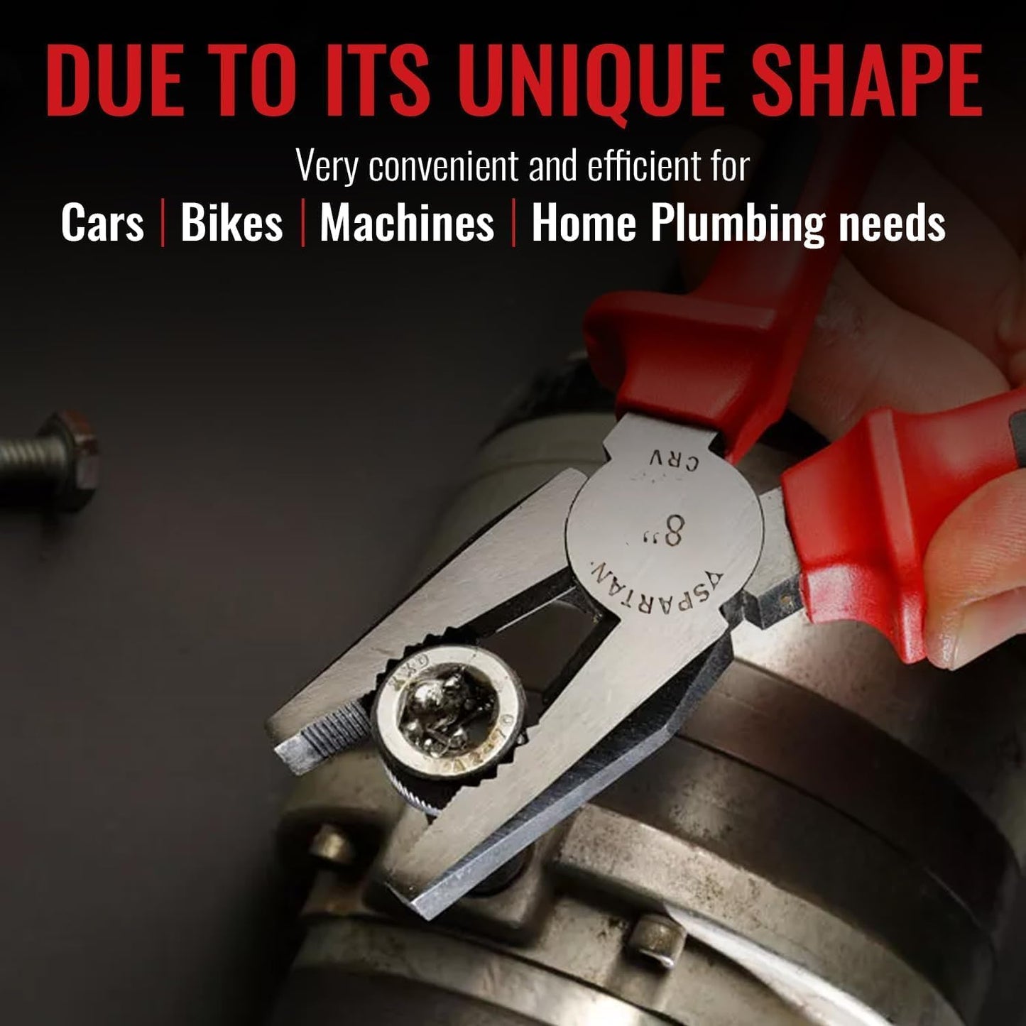 Spartan 8 Pc Hand Tool Set with Double Open End Spanners, Claw Hammer and Combination Plier for Household Repair Tasks