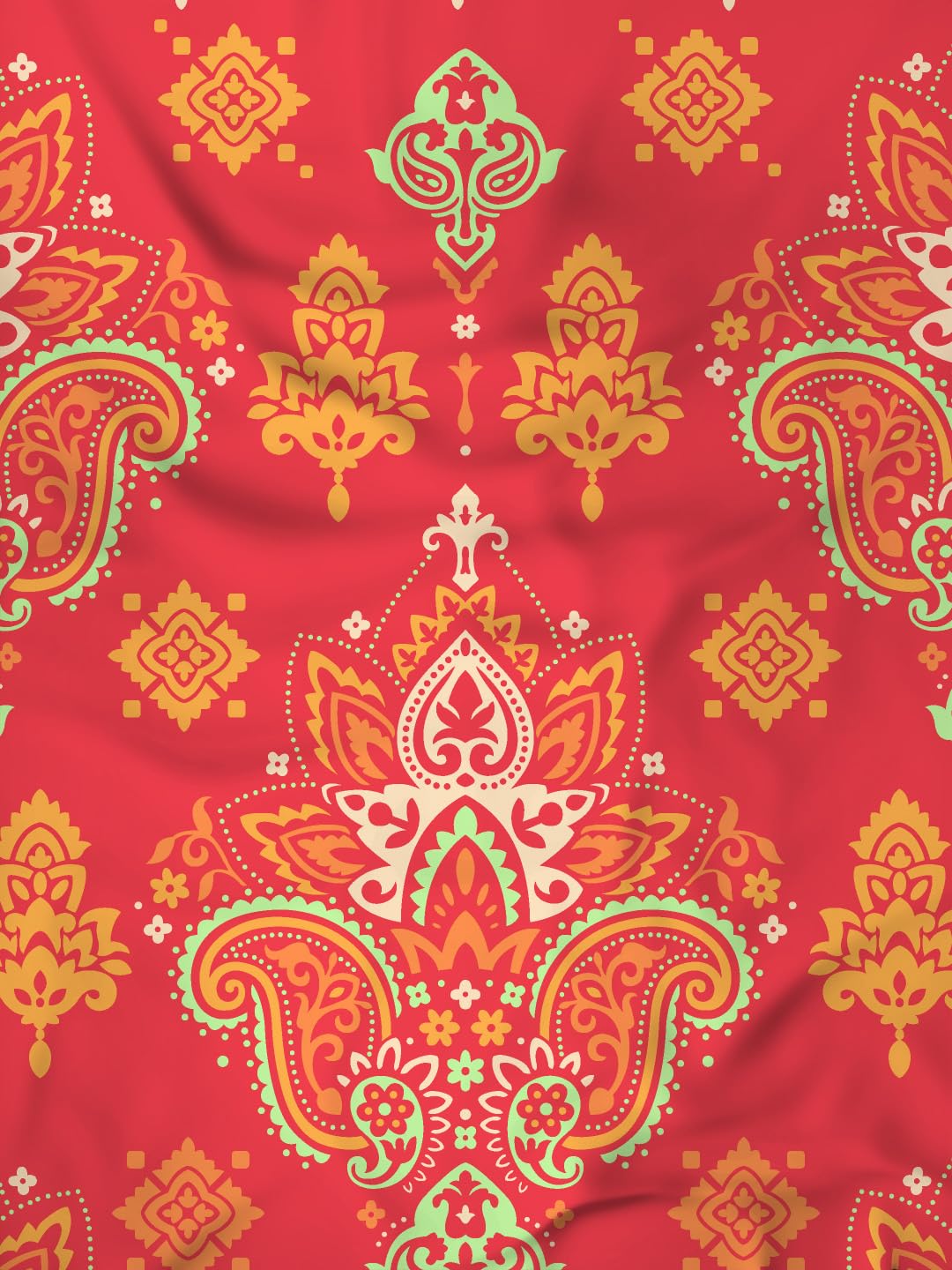 Raymond Home Avenue Cotton Rich King Size Bedsheet with Pillow Covers – Red