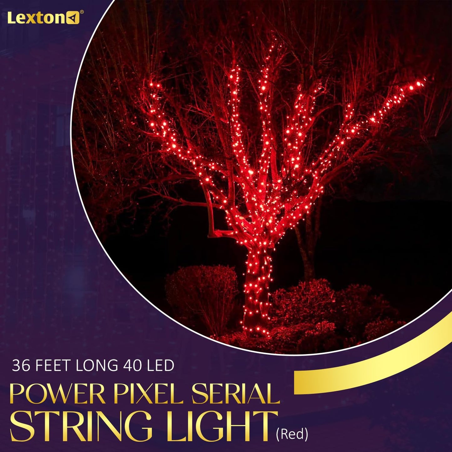 Lexton 40 LED Red Pixel Fairy String Lights