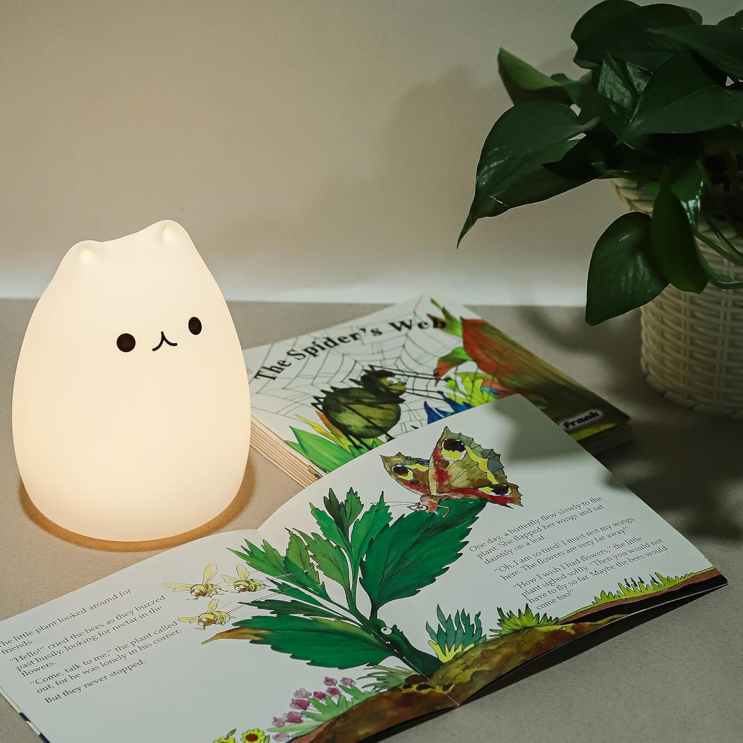 Lexton Silicone Kitty Night Lamp – USB Rechargeable, 7 Colors