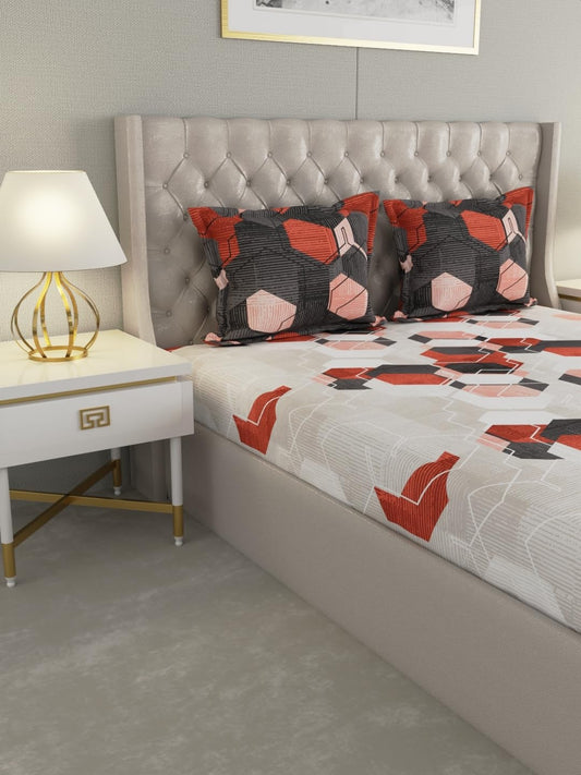 Raymond Home Camphor 144TC Queen Size One Doube Bed Sheet with Two Pillow Cover iCraft by Eagle