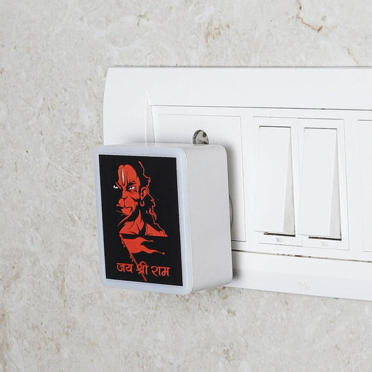 Lexton Jai Shri Ram & Hanuman LED Night Lamp – Warm White, Spiritual Home Decor, 0.5W - iCraft by Eagle
