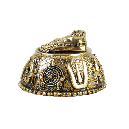 Klassic 1.5 Inch Brass Charan Paduka Idol for Home Temple