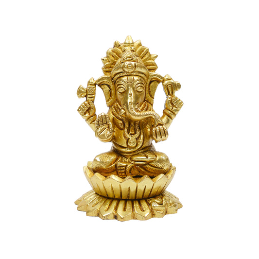 Klassic 2.7 Inch Pure Brass Kamal Ganesh Idol