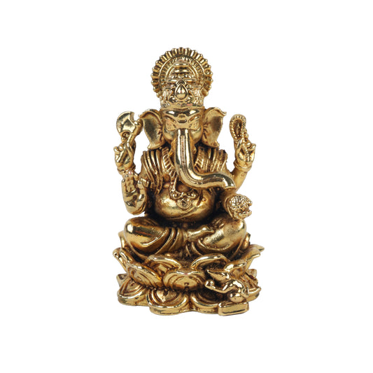 Klassic 1.7 Inch Brass Ganesha Idol on Lotus for Home Temple